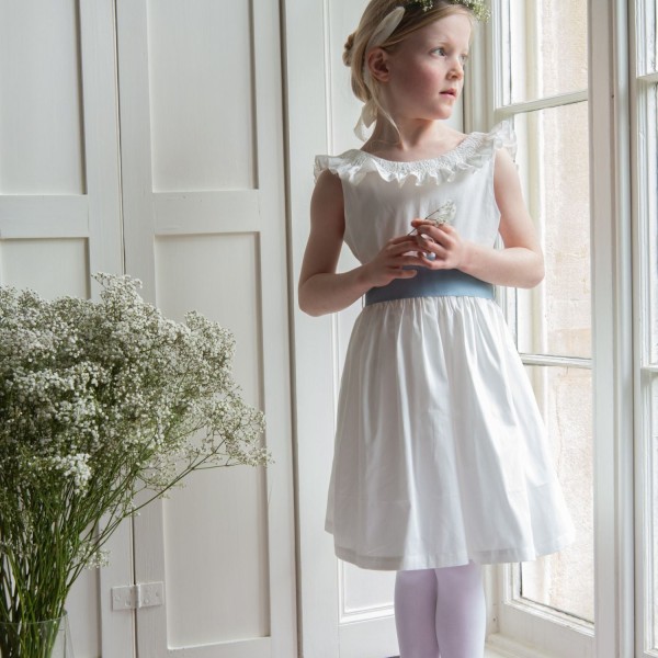 Grace Dress with Pearl Hand Smocking and Silk Sash Grace Dress with Pearl Hand Smocking and Silk Sash