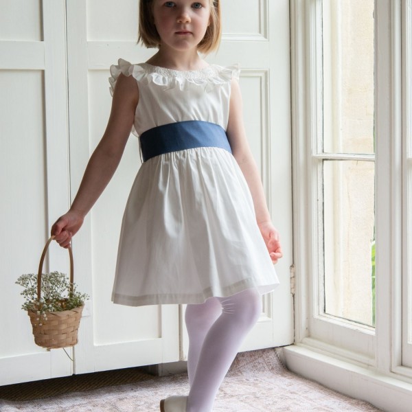 Grace Dress with Pearl Hand Smocking and Silk Sash Grace Dress with Pearl Hand Smocking and Silk Sash