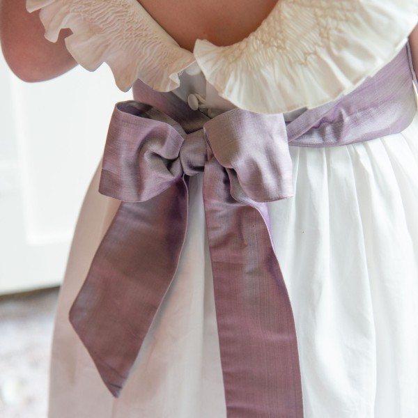 Grace Dress with Pearl Hand Smocking and Silk Sash Grace Dress with Pearl Hand Smocking and Silk Sash