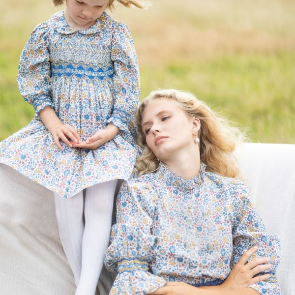 Antoinette Dress with Golden Dusk Hand Smocking Made With Liberty D’anjo Antoinette Dress with Golden Dusk Hand Smocking Made With Liberty D’anjo