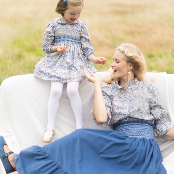 Antoinette Dress with Golden Dusk Hand Smocking Made With Liberty D’anjo Antoinette Dress with Golden Dusk Hand Smocking Made With Liberty D’anjo