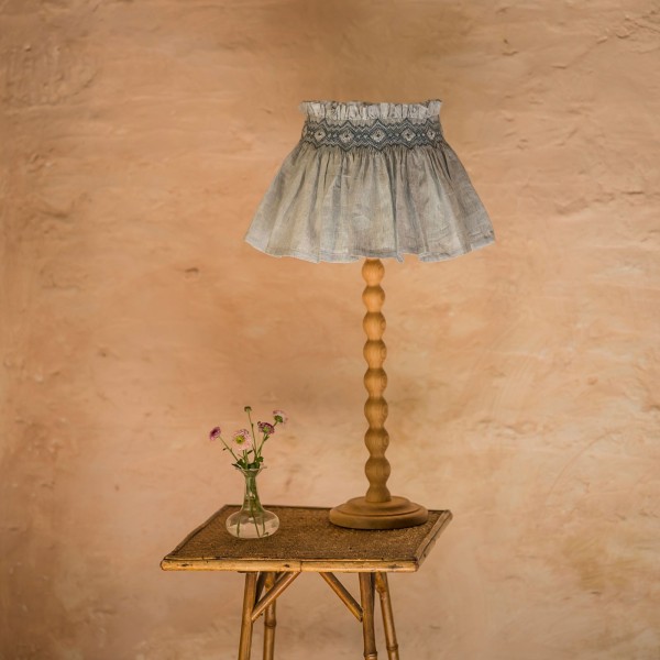 Edit58 x Smock London Elsie Lampshade Skirt Delphinium Cross Stitch with Neptune Hand Smocking Edit58 x Smock London Elsie Lampshade Skirt Delphinium Cross Stitch with Neptune Hand Smocking