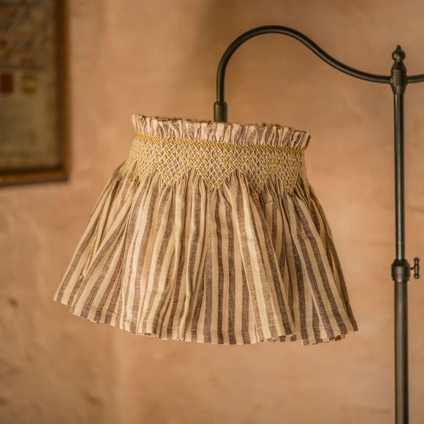 Edit58 x Smock London Elsie Lampshade Skirt Humbug Stripes with Mustard Star Hand Smocking Edit58 x Smock London Elsie Lampshade Skirt Humbug Stripes with Mustard Star Hand Smocking