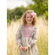 Anna Pavlova Dress Secret Garden Linen with Sweet William Hand Smocking Anna Pavlova Dress Secret Garden Linen with Sweet William Hand Smocking