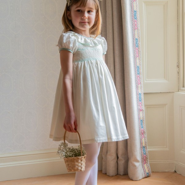 Diana Special Occasion Dress with Lily of the Valley Hand Smocking