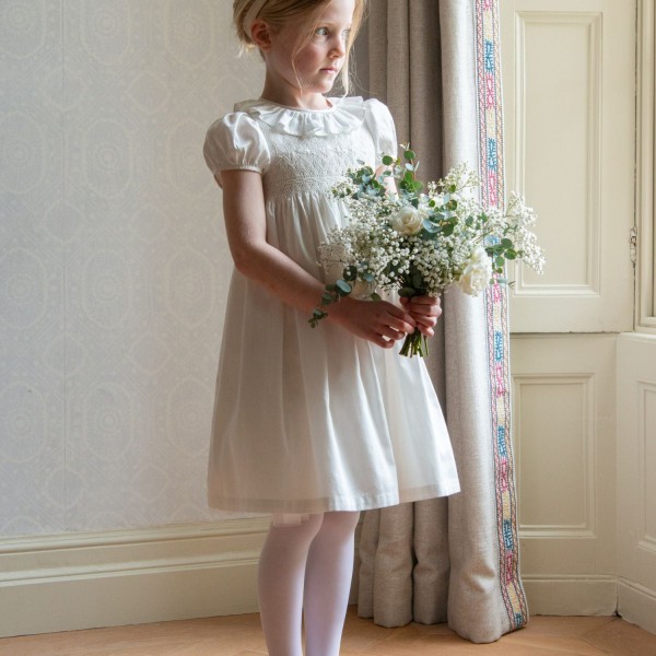 Diana Special Occasion Dress with Madonna Lily Hand Smocking Diana Special Occasion Dress with Madonna Lily Hand Smocking