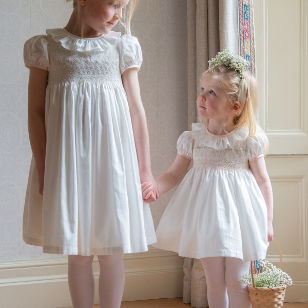 Diana Special Occasion Dress with Madonna Lily Hand Smocking Diana Special Occasion Dress with Madonna Lily Hand Smocking