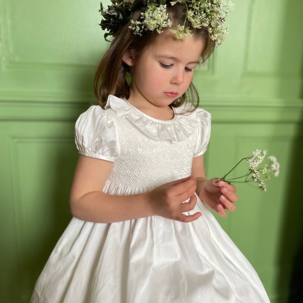 Diana Special Occasion Dress with Madonna Lily Hand Smocking Diana Special Occasion Dress with Madonna Lily Hand Smocking