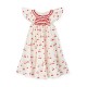 Indira Gandhi Flutter Dress Mon Cherry Cotton with a La Mode Hand Smocking