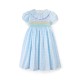 Katherine Johnson Dress Blue Sky Gingham with Rainbow Hand Smocking Katherine Johnson Dress Blue Sky Gingham with Rainbow Hand Smocking