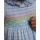 Katherine Johnson Dress Blue Sky Gingham with Rainbow Hand Smocking Katherine Johnson Dress Blue Sky Gingham with Rainbow Hand Smocking