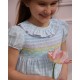 Katherine Johnson Dress Blue Sky Gingham with Rainbow Hand Smocking Katherine Johnson Dress Blue Sky Gingham with Rainbow Hand Smocking