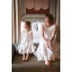 Memo Press x Smock London Girls Alice Dress Moonstone with Yellow Rose Hand Smocking