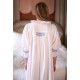 Bessie Coleman Women's Dress Moonstone Cotton with Sapphire Hand Smocking
