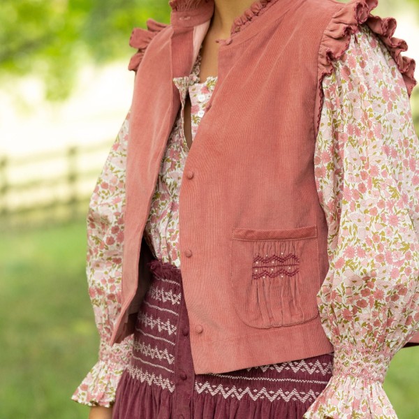 C J Walker Waistcoat Kir Needlecord with Mulberry Hand Smocking Edition 4 C J Walker Waistcoat Kir Needlecord with Mulberry Hand Smocking Edition 4