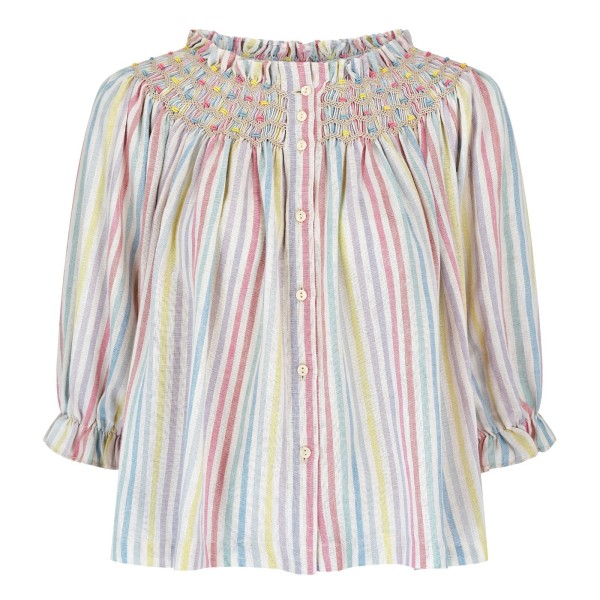 Cleopatra Blouse Pastel Rainbow with Lucky Charm Hand Smocking Edition 41