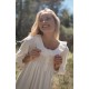 Nightingale Women's Dress Cloud Puff Plumetti with Ivory Hand Smocking Nightingale Women's Dress Cloud Puff Plumetti with Ivory Hand Smocking