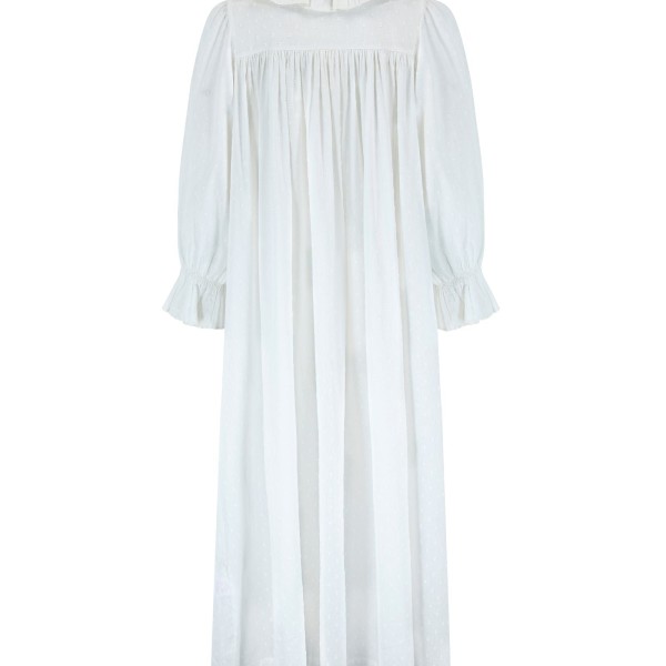 Nightingale Women's Dress Cloud Puff Plumetti with Ivory Hand Smocking Nightingale Women's Dress Cloud Puff Plumetti with Ivory Hand Smocking