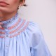 Scholl Blouse Oxford Stripe with Orange Blossom Hand Smocking Edition 62 Scholl Blouse Oxford Stripe with Orange Blossom Hand Smocking Edition 62