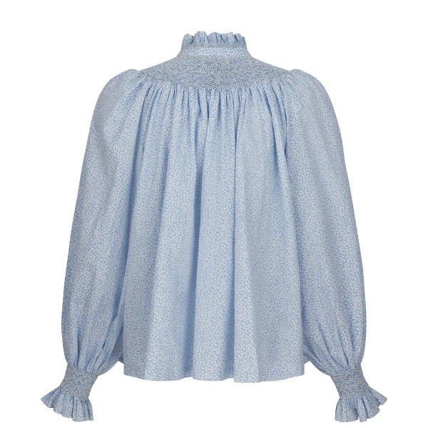 Scholl Blouse Periwinkle Ditsy with Blue Mist Hand Smocking Edition 63 Scholl Blouse Periwinkle Ditsy with Blue Mist Hand Smocking Edition 63