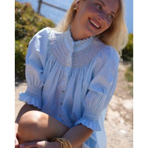 Scholl Blouse Tangier Trellis with Oasis Hand Smocking Edition 73 Scholl Blouse Tangier Trellis with Oasis Hand Smocking Edition 73