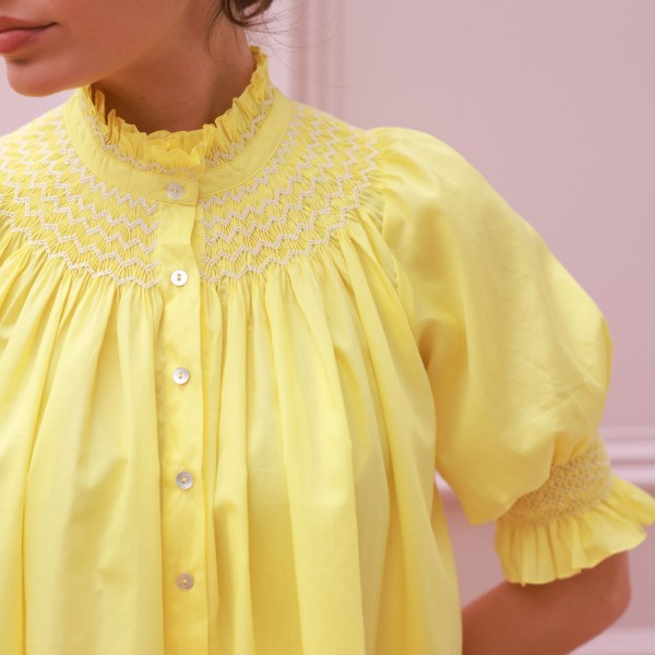 Scholl Summer Blouse Lemon Drop Lawn with Chalk Hand Smocking Edition 66 Scholl Summer Blouse Lemon Drop Lawn with Chalk Hand Smocking Edition 66