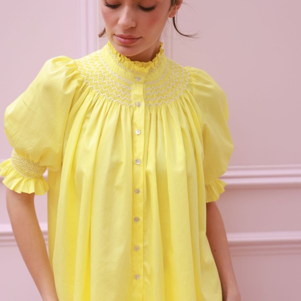 Scholl Summer Blouse Lemon Drop Lawn with Chalk Hand Smocking Edition 66 Scholl Summer Blouse Lemon Drop Lawn with Chalk Hand Smocking Edition 66