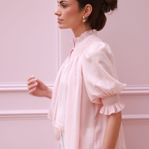 Scholl Summer Blouse Seashell Cotton Voile with Milk Hand Smocking Edition 67 Scholl Summer Blouse Seashell Cotton Voile with Milk Hand Smocking Edition 67