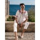 Scholl Women's Summer Blouse White with Pillar Box Red Hand Smocking Scholl Women's Summer Blouse White with Pillar Box Red Hand Smocking