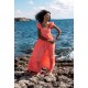 Wallis Simpson Dress Coral Dreams Organdie with Chantilly Hand Smocking