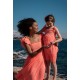 Wallis Simpson Dress Coral Dreams Organdie with Chantilly Hand Smocking